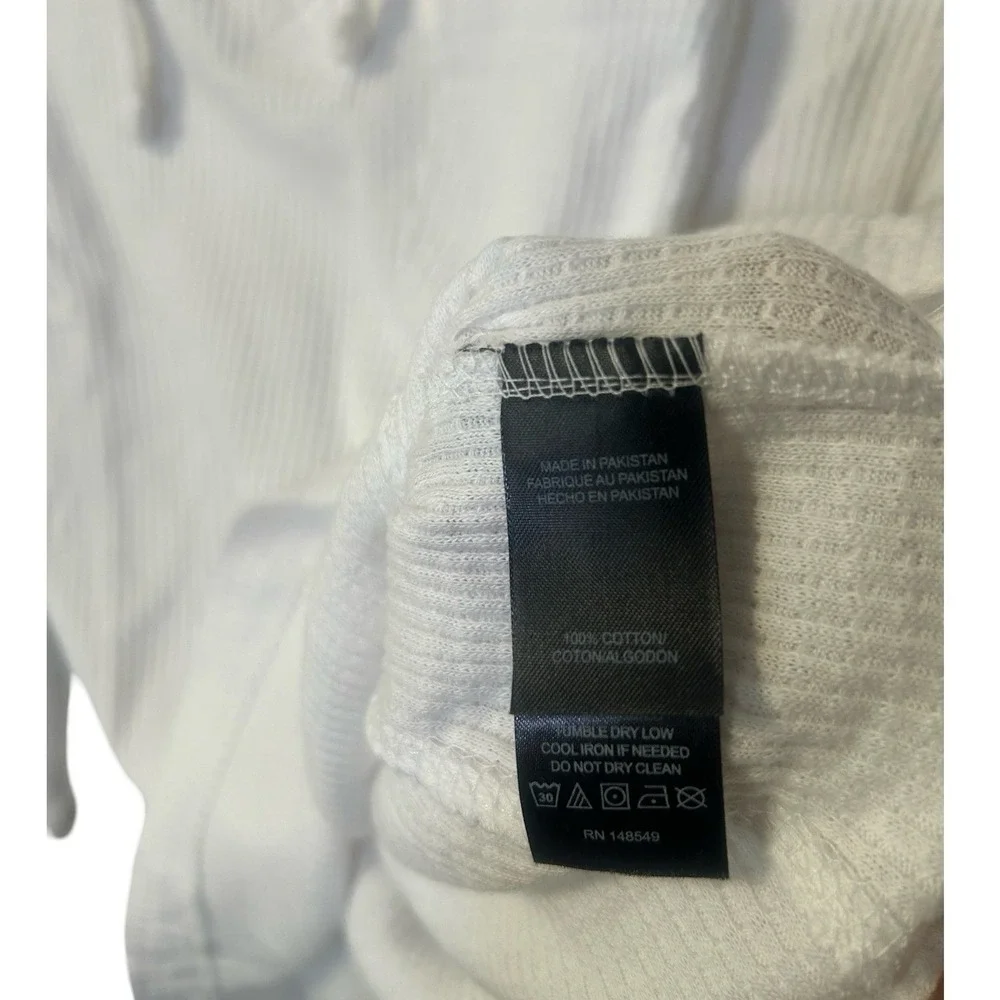 Kenneth Cole New York Mens White Waffle Knit Henley Hoodie KH9KTWHT New Large - Picture 4 of 5